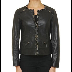 Robert Graham Mabel Woven Leather Jacket, size XS